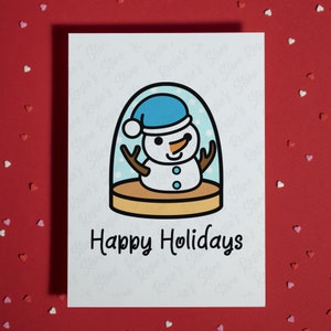Happy Holidays Christmas Card Blank Greeting Card Christmas Greeting Card Snowman Greeting Card Seasons Greeting Holiday Card Decoration