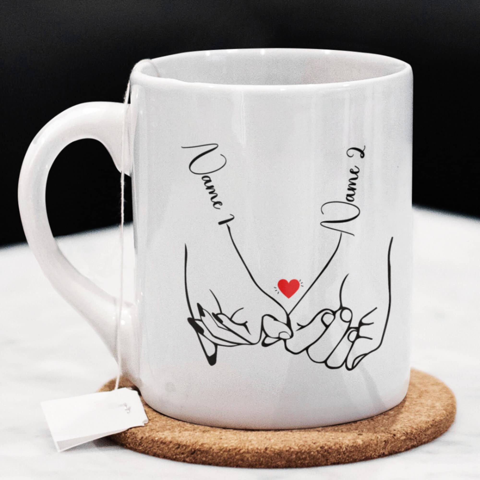 Partner Gift Personalized Gift for Couples Pinky Promise Holding Hands Coffee Mug ...