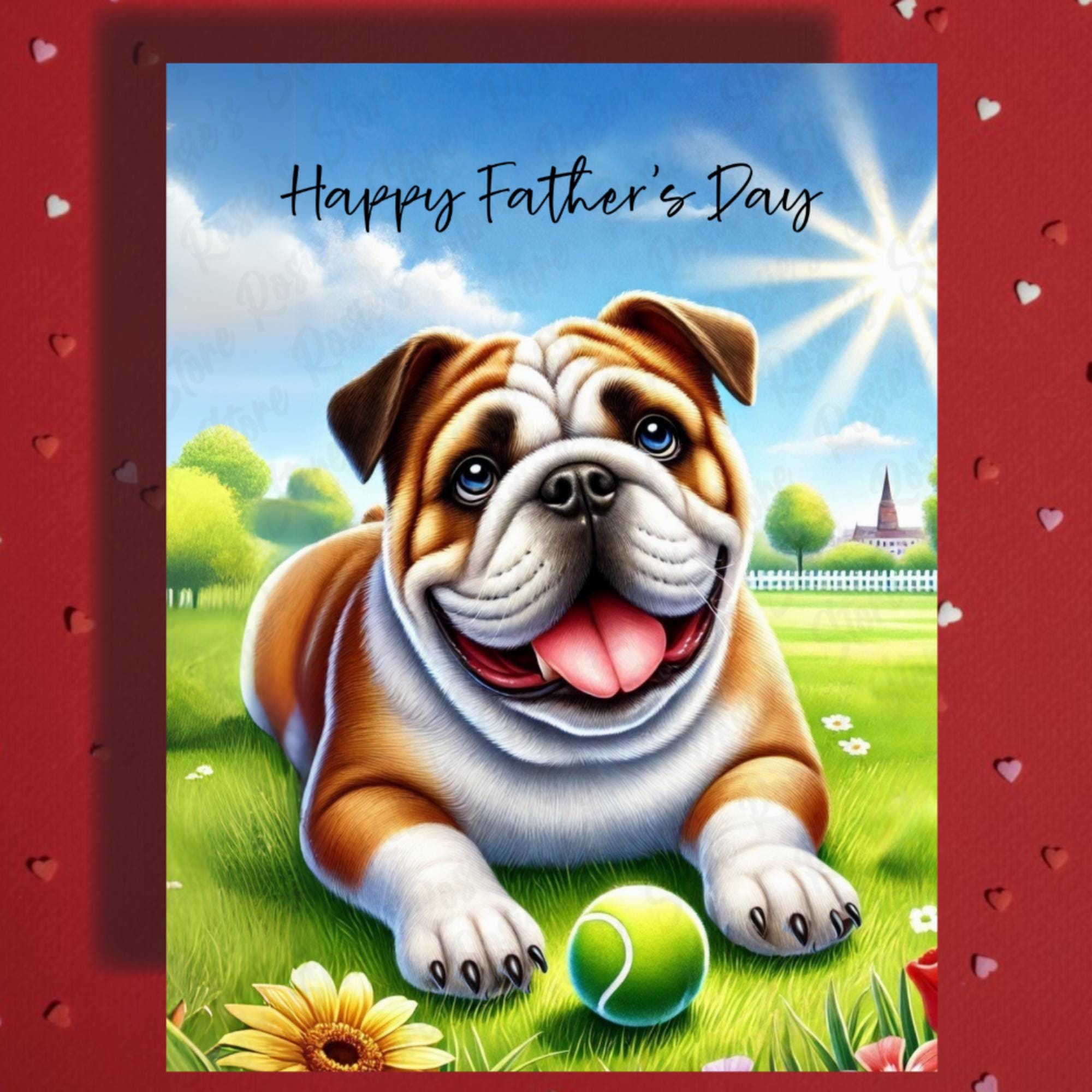 Bulldog Father's Day Card, Dog Dad Gift, Personalized - Etsy