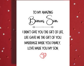 Bonus Son Card Marriage Made You Family For Son Stepson Son-in-law Ideas