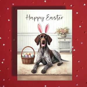 German Shorthaired Pointer Easter Card – Bunny Ears Dog Greeting