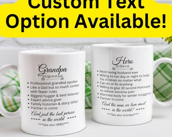 Spersonalizowany kubek „Dziadek Bohater”, spersonalizowany prezent na Dzień Ojca