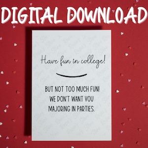 College Geschenk • Druckbare Karte • Digitaler Download • College Karte • Aufs College • Humorvolle Karte • Off to College • Zum College abreisen