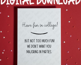 College Geschenk • Druckbare Karte • Digitaler Download • College Karte • Aufs College • Humorvolle Karte • Off to College • Zum College abreisen