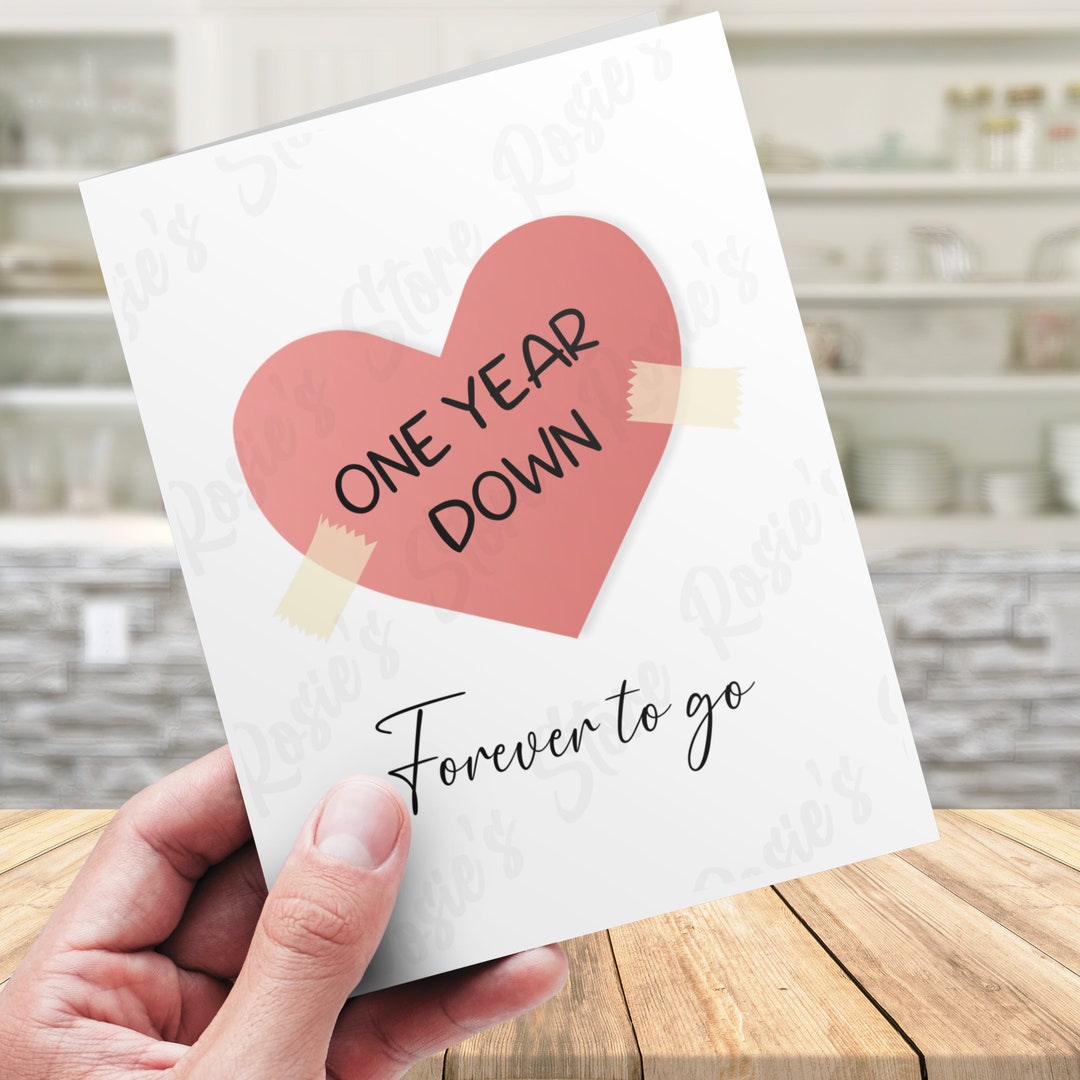 First Anniversary Card Printable Card Digital Download One Year ...