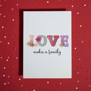 Adoptionskarte • Blanko Grußkarte • Liebe macht eine Familie • Weihnachtskarte • Sentimentale Karte • Individuelle Karte • gemischte Familie • Adoptionstag