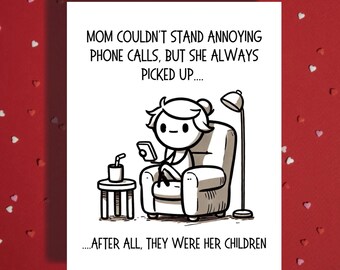 Funny Mom Mother's Day Birthday Card From Kids