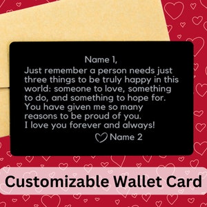 Gift For Grandson Granddaughter Gift For Son Daughter  Personalized Engraved Wallet Card Personalized Gift Birthday Gift Bonus Daughter Son