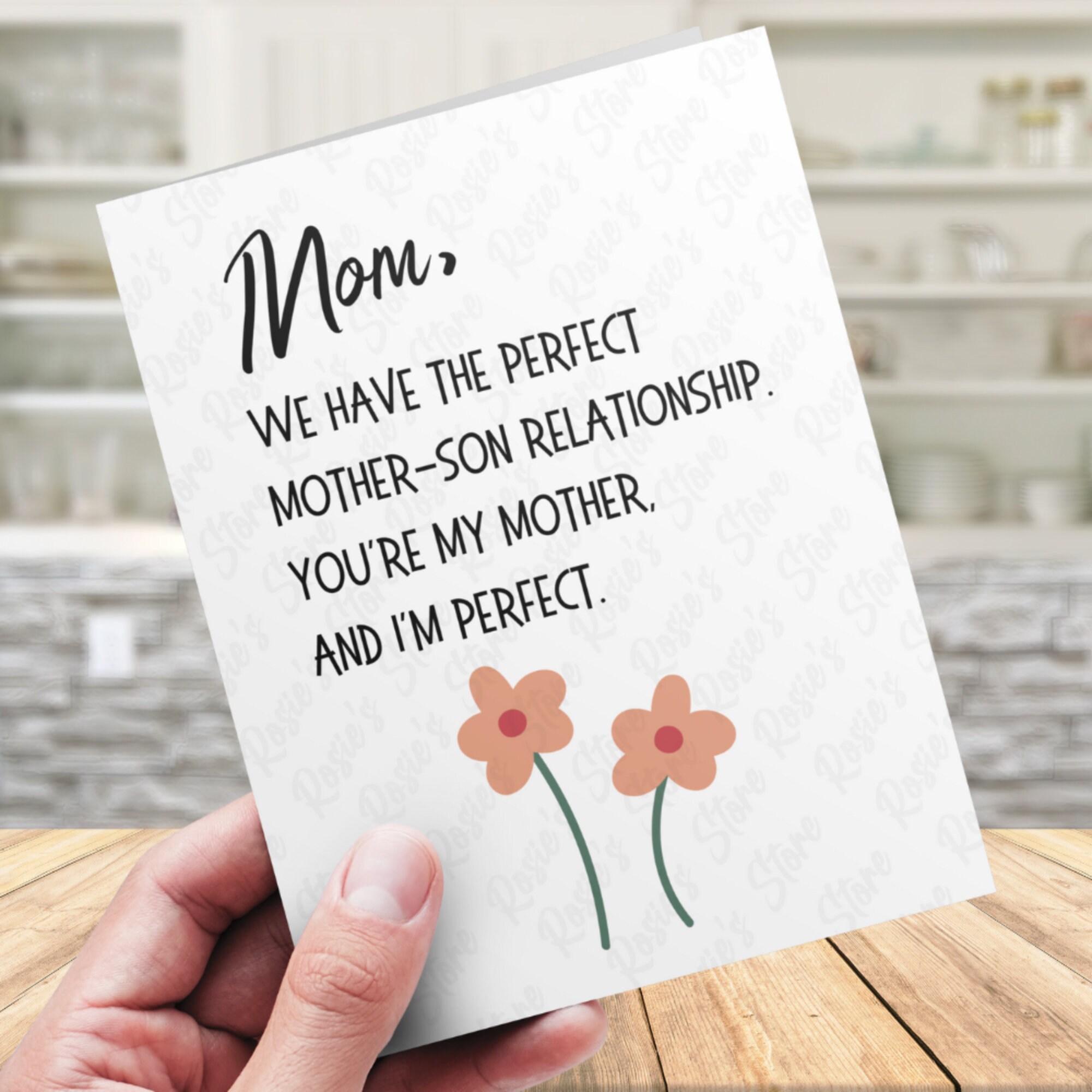 Funny Gift for Mom Mother Son Digital Download Printable Card for Mom ...
