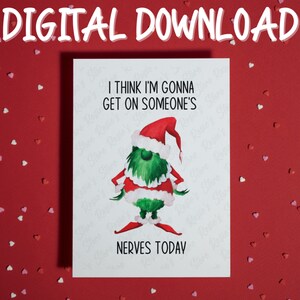 Cartolina stampabile per le vacanze di Natale divertenti Download digitale Cartolina di Natale divertente Carte regalo di Natale Cartolina per gli amici Cartoline di buon Natale