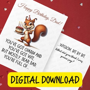 Lustige Geburtstagskarte für Papa alles Gute zum Geburtstag druckbare Karte Digital Download Karte von Kinder Sohn Tochter besten Papa Geschenkideen für ihn Vater