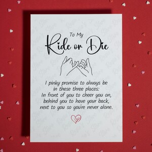 Cadeau pour elle, lui sur mon véhicule, promesse d'un petit doigt, carte de voeux vierge, cadeau d'amitié, anniversaire de mariage, Noël, Saint-Valentin