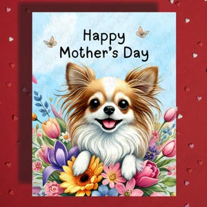 Moederdagwenskaart chihuahua hond huisdier minnaar geïllustreerde kaarten voor moeder moeder hond mama bonus moeder stiefmoeder cadeau-ideeën haar