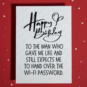 Tarjeta de cumpleaños divertida para papá. Feliz cumpleaños de parte de los niños. Hijo e hija. La mejor tarjeta para papá. Ideas de regalos de cumpleaños para papá.