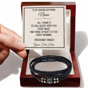 Regalo personalizado para novio Te amo Pulsera Regalo de aniversario de cumpleaños para él Regalo de novia Las mejores ideas de regalo para novio Tarjeta para él