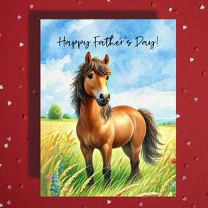 Carte de voeux fête des pères pour amoureux des animaux de compagnie, cheval, cartes illustrées pour le meilleur papa, père chien, papa en prime, beau-père, idées cadeaux pour lui