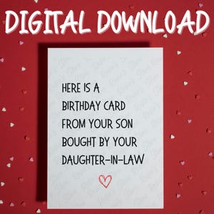 Carte d'anniversaire imprimable pour beau-père et belle-fille en téléchargement numérique pour beau-père et père Carte pour lui, idées de joyeux anniversaire