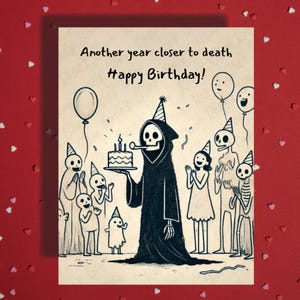 Carte d'anniversaire pour lui, humour noir sarcastique, meilleure amie, meilleure amie, joyeux anniversaire, carte de voeux vierge, idées cadeaux