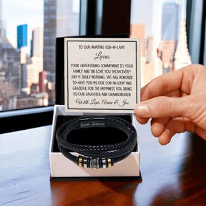 Gift for Son-in-Law Bracelet for Son In Law Personalized Custom Wedding Gift Ideas for Him Birthday Christmas Present Jewelry for Son In Law
