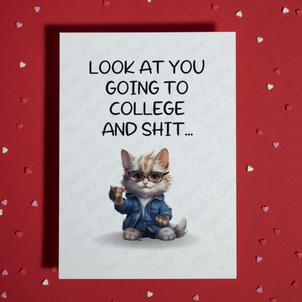 College Gift • Blank Greeting Card • College Card • Going to College • Humorous Card • Off to College • College • To College Gift Going Away