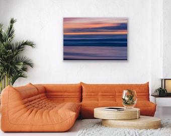 Olas de puesta de sol en azul invernal para imprimir, arte minimalista moderno, simplicidad, olas en movimiento, olas de playa, descarga instantánea, impresión digital, arte oceánico