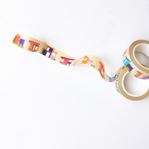 Washi-tape met moderne architectuur uit het midden van de eeuw