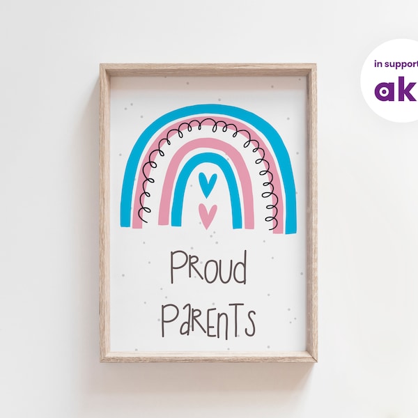 Proud Trans Print | Trans Pride Print | Trans Ally | Trans Support | Transgender Gift | Same Sex Parents | Same Sex Adoption | Transgender