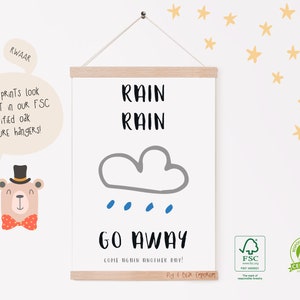 Rain Rain Go Away Nursery Rhyme Print Poems for Newborn Kids Poem ...