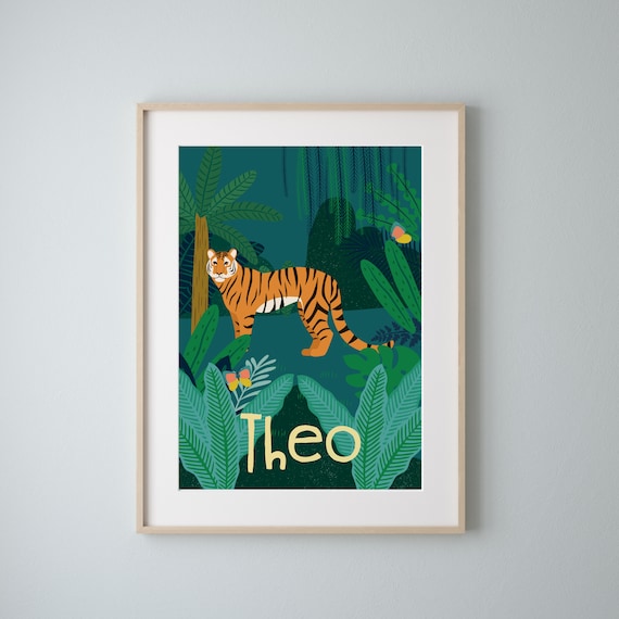 Jungle Safari Animals Decor | Jungle Theme Bedroom Art | Safari Theme Bedroom | Jungle Nursery | Safari Nursery | Jungle Art | Personalised