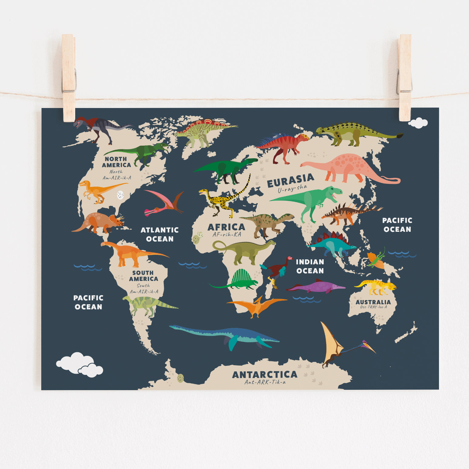 educational dinosaur map dinosaur kids world map print etsy