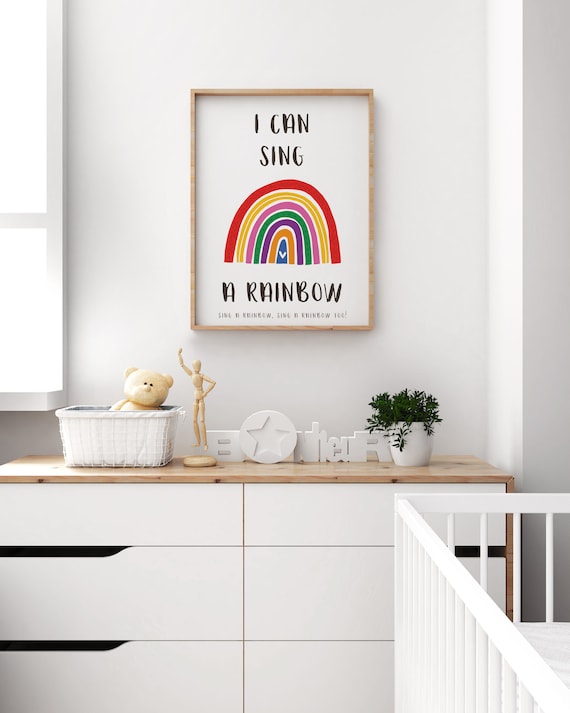 Nursery Rhyme Print | Rainbow Nursery Rhyme | Poems For Newborns | Nursery Wall Decor | Baby Gifts | Baby Shower Gift | Newborn Gift