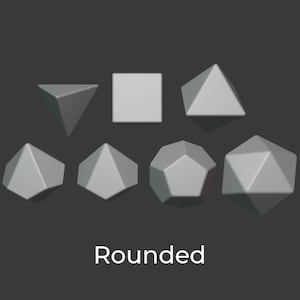 Rounded-Edged Blank Polyhedral Dice Set STLs