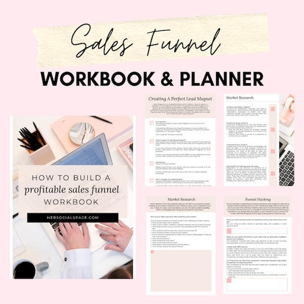Sales Funnel Planner | Sales Funnel Workbook | Lead Magnet Creation| How To Create A Sales Funnel | Digital Marketing Strategy Workbook
