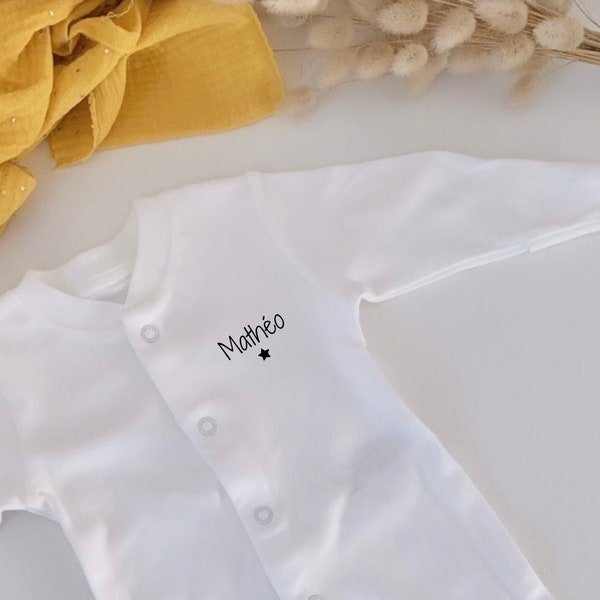 Pyjama bébé personnalisé en coton - Annonce grossesse - Idée cadeau - Parrain, marraine, tonton, papy, mamie.. Baby shower - Fille, garçon