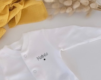 Pijama de bebé de algodón personalizado - Anuncio de embarazo - Idea de regalo - Padrino, madrina, tío, abuelo, abuela... Baby shower - Niña, niño