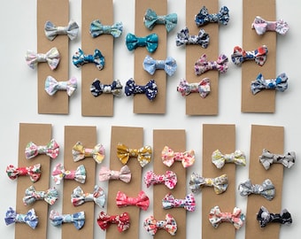 Barrette bébé fille, Liberty of London, barrette anti glisse, croco, clic clac - Petit nœud personnalisé - Idée cadeau naissance best-seller