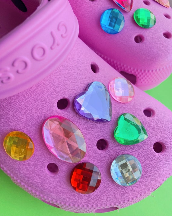3pcs Purple&White Croc Charms Bling Swan Butterly Handbag Shoe Charm  Decorations Metal Gems Chains Fit Women Croc Girls Gift