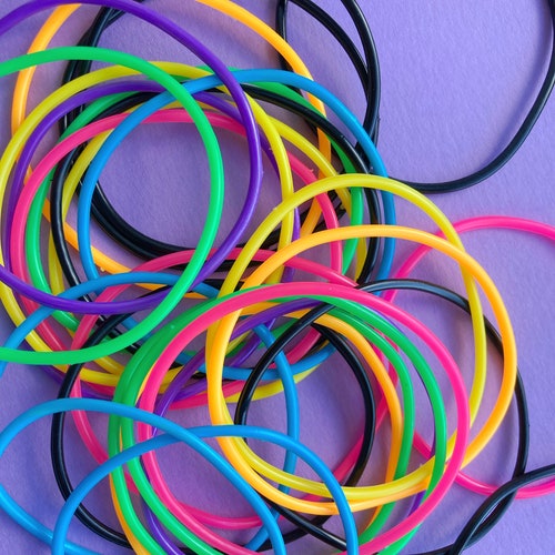 8 Gummy Bangles/shag Etsy