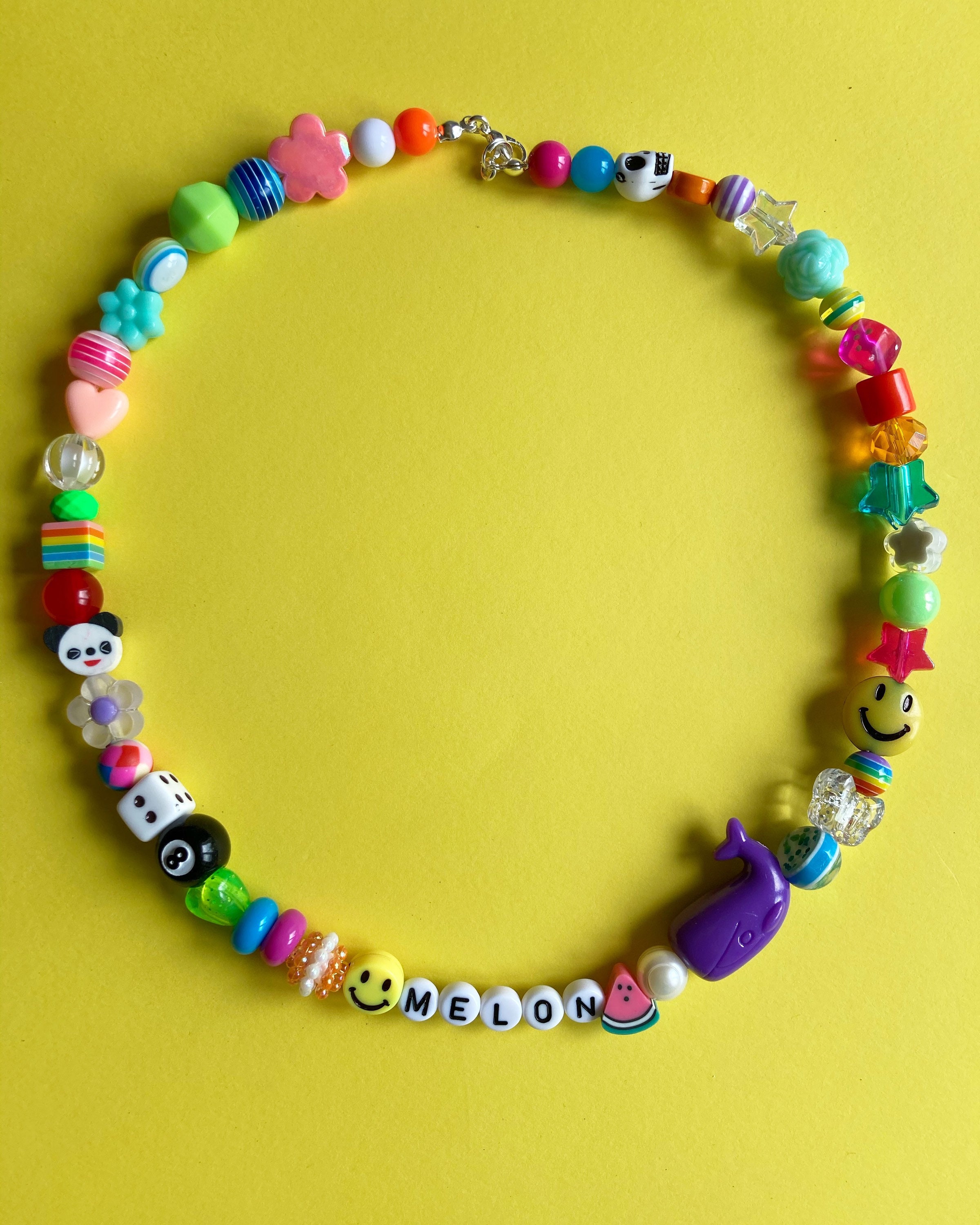 Funky Name necklace/ mixed bead/personalised/ handmade/ Etsy