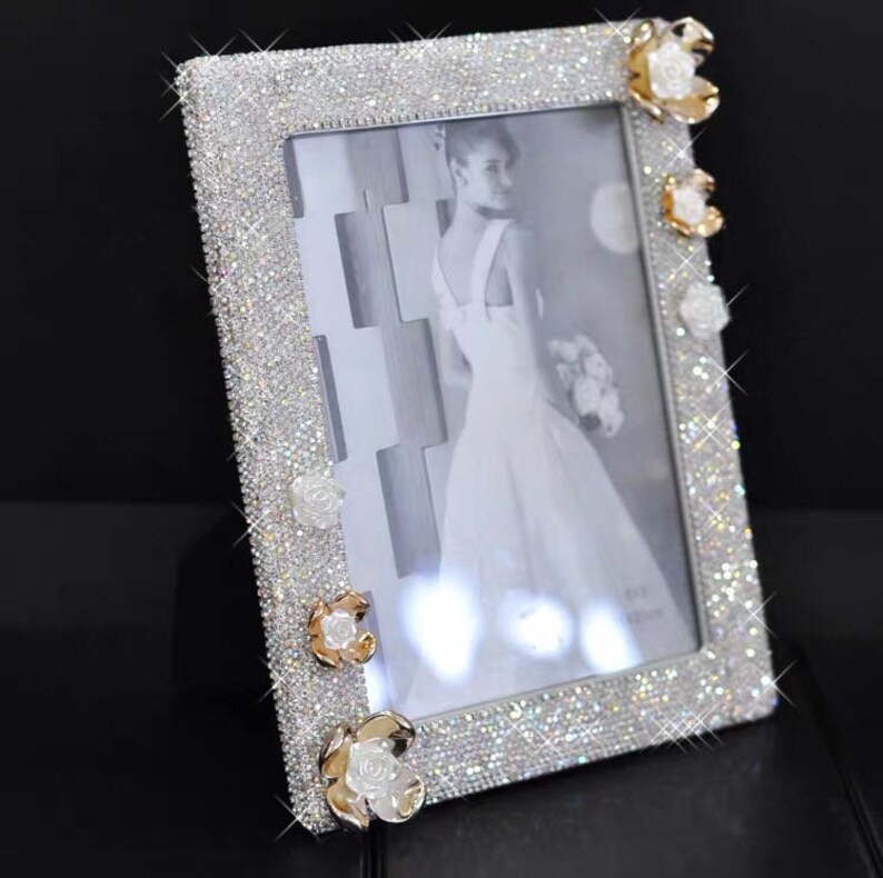 Luxury custom crystal rhinestone stage photo frame set with Etsy