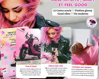 Oracle of Life in Pink: 77 oracle cards in French, intuitive and modern for a high-vibration love and career reading