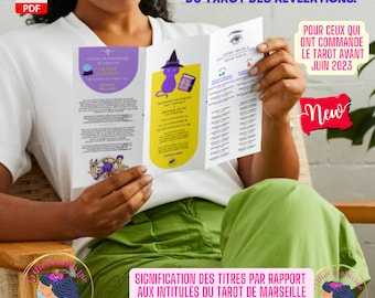 Brochure Tarot des Révélations - Title meaning of the 78 cards - Equivalent Tarot de Marseille - In French, English - PDF - Self-published