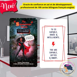 Superwoman Oracle - Tirage professionnel et relationnel - 100 cartes affirmations - Oracle carrière - Cartes de coaching intuitif - Féminine