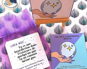 The Self-confidence oracle - 30 oracle cards in French and English - Purple amethyst oracle - Self-confidence - Life advice drawing