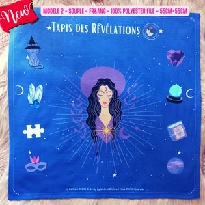 Tarot of Revelations Drawing Mat 2 models Sacred Feminine Illustrated Fabric Divinatory card support French, English Polyester Neutre/Français