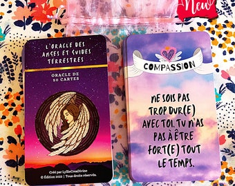 Oracle of Angels and Earthly Guides - 50 cards in French - Intuitive and divinatory drawing - Angelic Oracle - Guardian angel messages