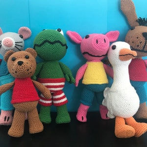 Crochet patterns frog and his friends (Dutch)
