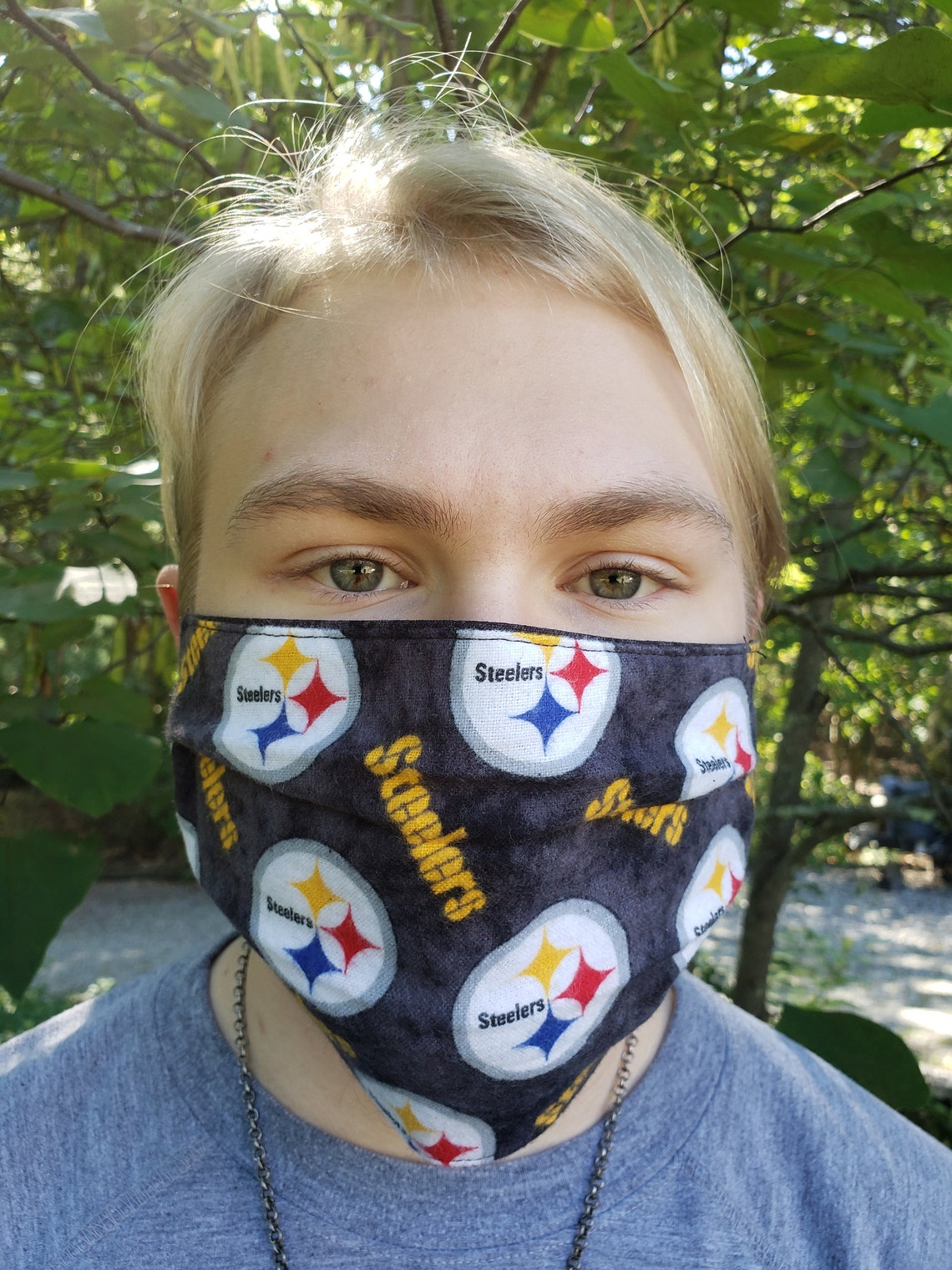 NFL Pittsburgh Steelers Face Mask Reversible Reusable Adult Etsy
