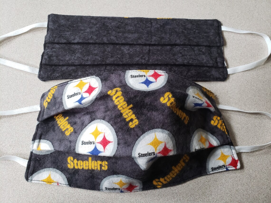 NFL Pittsburgh Steelers Face Mask Reversible Reusable Adult Etsy