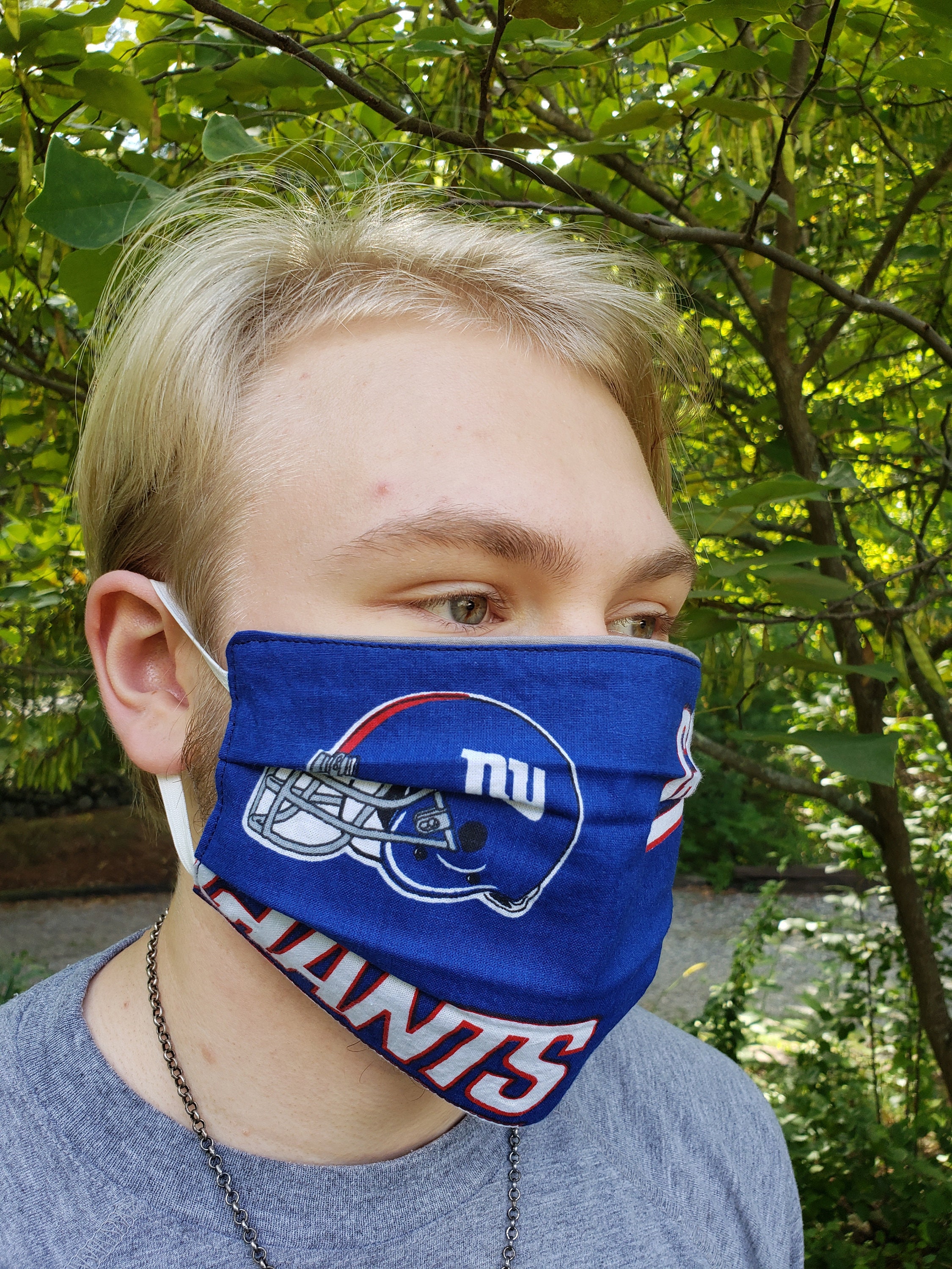 NFL New York Giants Football Face Mask Reversible Reusable Etsy
